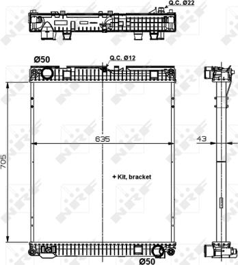 NRF 509872 - Радіатор, охолодження двигуна autocars.com.ua