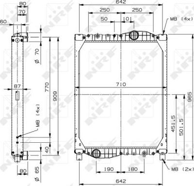 NRF 509908 - Радіатор, охолодження двигуна autocars.com.ua