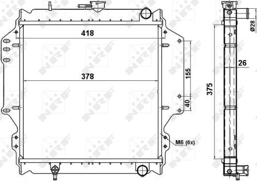 NRF 513161 - Радіатор, охолодження двигуна autocars.com.ua