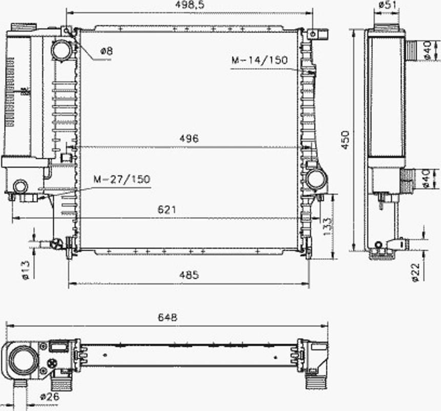 NRF 51360 - Радіатор, охолодження двигуна autocars.com.ua