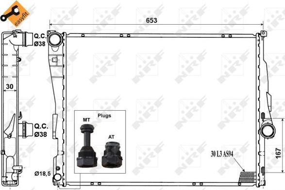 NRF 51580 - Радиатор, охлаждение двигателя avtokuzovplus.com.ua