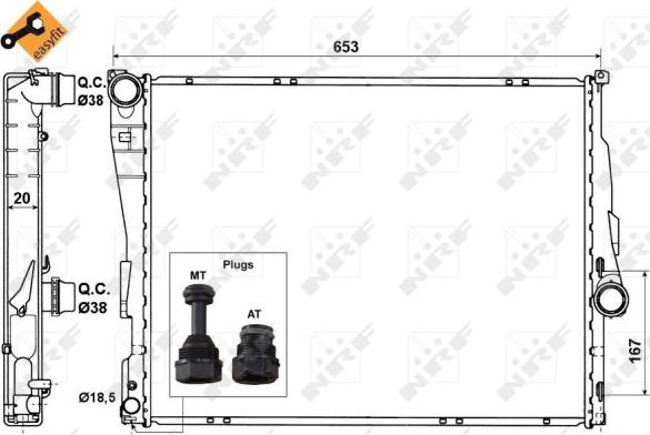 NRF 51582 - Радіатор, охолодження двигуна autocars.com.ua