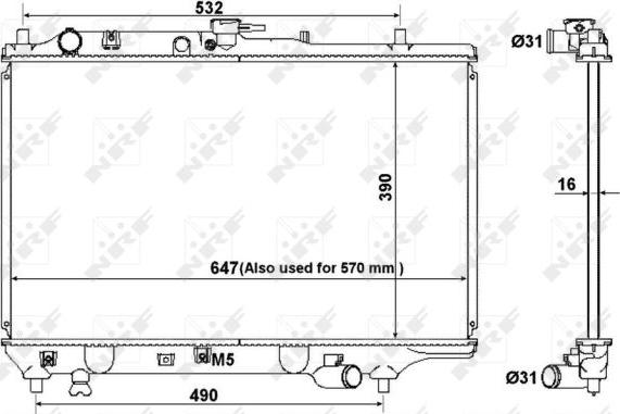 NRF 516511 - Радіатор, охолодження двигуна autocars.com.ua