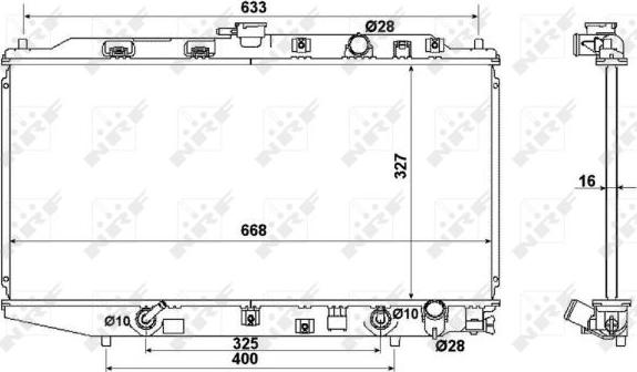 NRF 516728 - Радіатор, охолодження двигуна autocars.com.ua