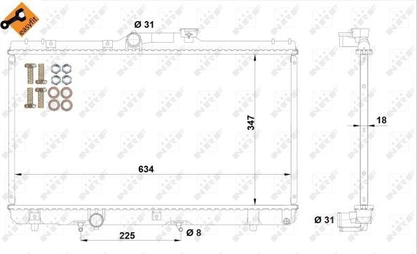 NRF 517588 - Радіатор, охолодження двигуна autocars.com.ua