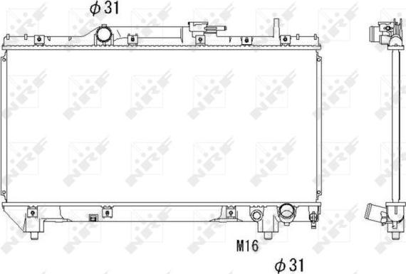 NRF 517590 - Радіатор, охолодження двигуна autocars.com.ua