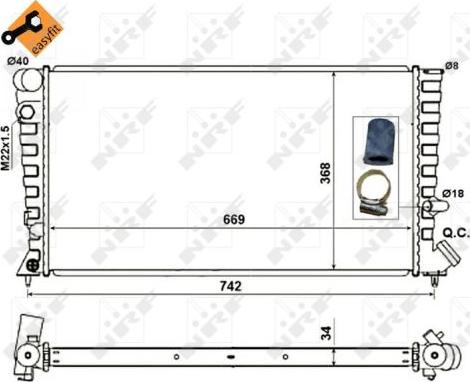 NRF 519510 - Радиатор, охлаждение двигателя avtokuzovplus.com.ua