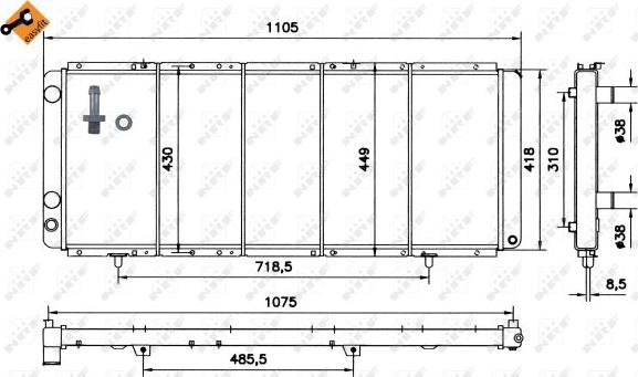 NRF 52045 - Радіатор, охолодження двигуна autocars.com.ua