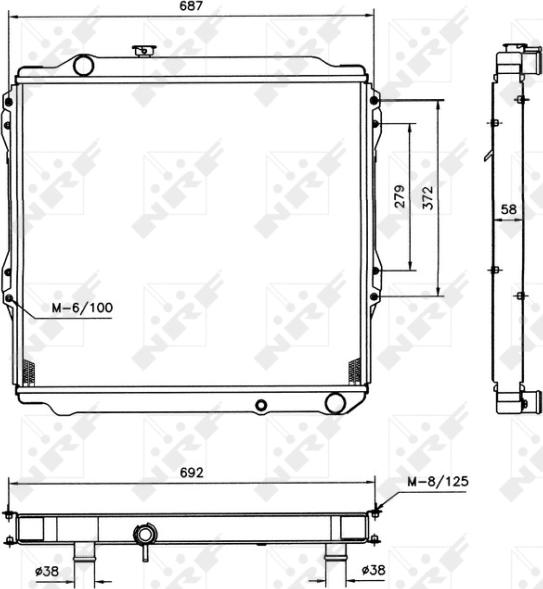 NRF 52088 - Радіатор, охолодження двигуна autocars.com.ua