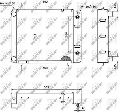 NRF 52092 - Радіатор, охолодження двигуна autocars.com.ua