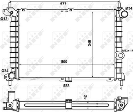 NRF 52142 - Радіатор, охолодження двигуна autocars.com.ua