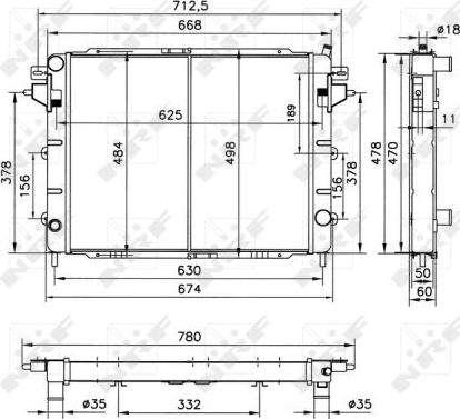 NRF 52144 - Радіатор, охолодження двигуна autocars.com.ua