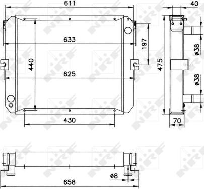 NRF 52202 - Радіатор, охолодження двигуна autocars.com.ua