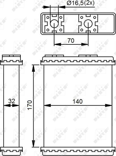 NRF 52230 - Теплообмінник, опалення салону autocars.com.ua
