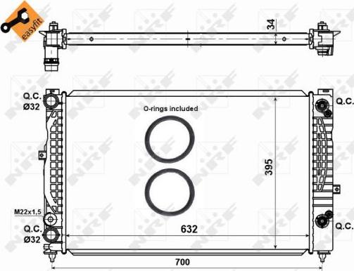 NRF 529504 - Радиатор, охлаждение двигателя avtokuzovplus.com.ua