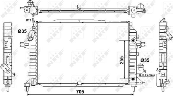 NRF 53082 - Радіатор, охолодження двигуна autocars.com.ua