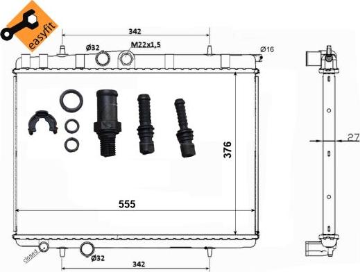 NRF 53120 - Радіатор, охолодження двигуна autocars.com.ua