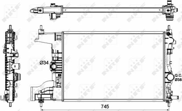 NRF 53142 - Радіатор, охолодження двигуна autocars.com.ua