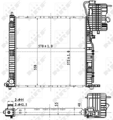 NRF 53176 - Радіатор, охолодження двигуна autocars.com.ua