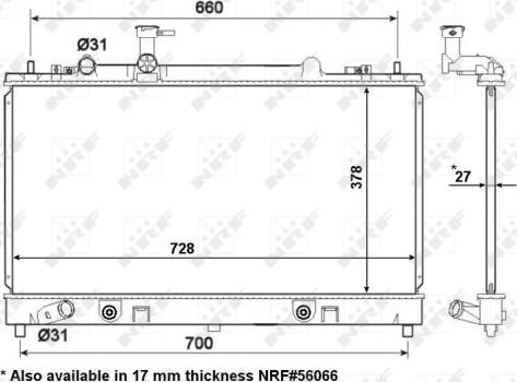 NRF 53198 - Радіатор, охолодження двигуна autocars.com.ua