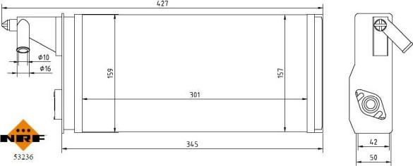 NRF 53236A - Теплообмінник, опалення салону autocars.com.ua