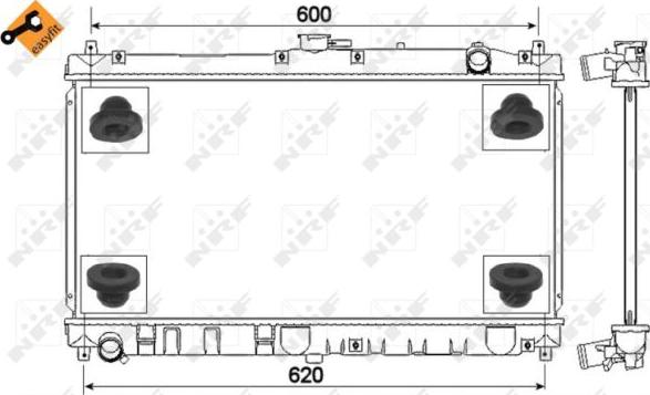 NRF 53317 - Радіатор, охолодження двигуна autocars.com.ua