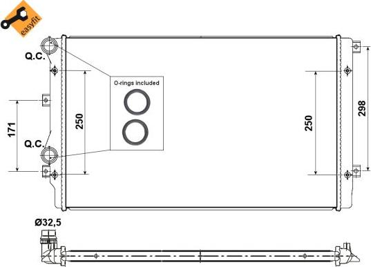 NRF 53406 - Радіатор, охолодження двигуна autocars.com.ua