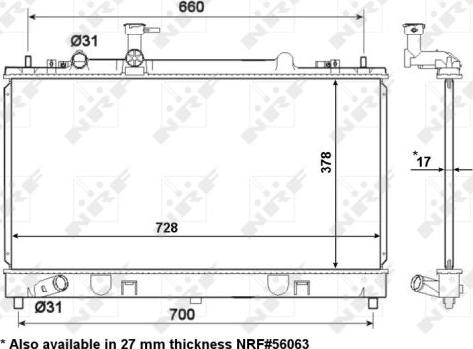 NRF 53412 - Радіатор, охолодження двигуна autocars.com.ua