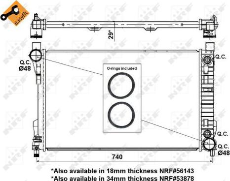 NRF 53419 - Радіатор, охолодження двигуна autocars.com.ua