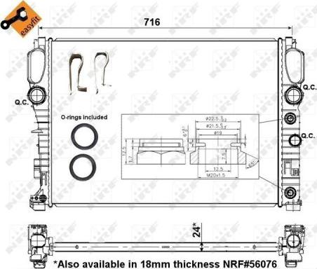 NRF 53423 - Радиатор, охлаждение двигателя avtokuzovplus.com.ua