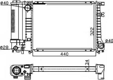 NRF 53426A - Радіатор, охолодження двигуна autocars.com.ua