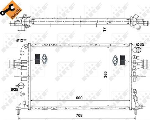 NRF 53441 - Радіатор, охолодження двигуна autocars.com.ua