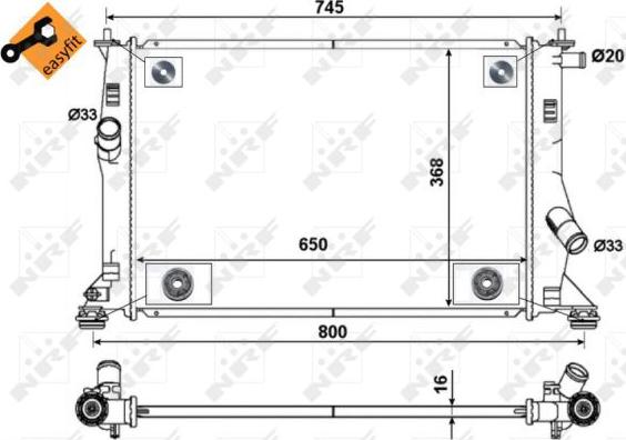 NRF 53465 - Радіатор, охолодження двигуна autocars.com.ua