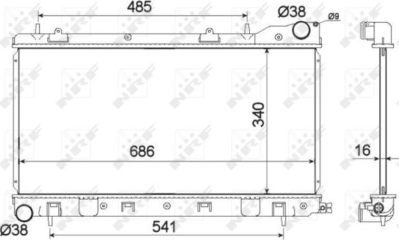 NRF 53595 - Радіатор, охолодження двигуна autocars.com.ua