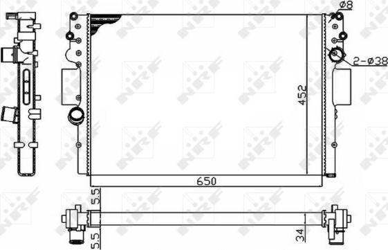 NRF 53614A - Радіатор, охолодження двигуна autocars.com.ua