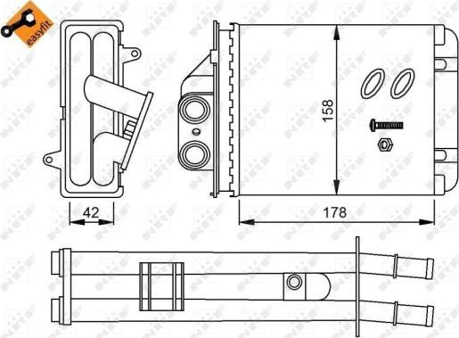 NRF 53641 - Теплообмінник, опалення салону autocars.com.ua