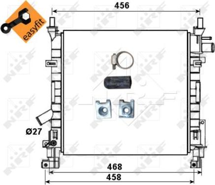 NRF 53651 - Радіатор, охолодження двигуна autocars.com.ua