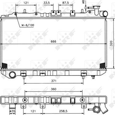 NRF 536864 - Радіатор, охолодження двигуна autocars.com.ua