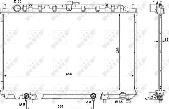 NRF 53693 - Радиатор, охлаждение двигателя avtokuzovplus.com.ua