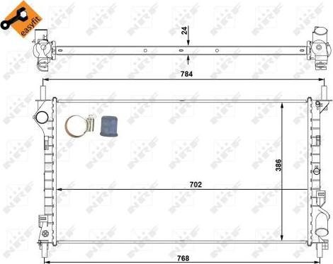 NRF 53713 - Радіатор, охолодження двигуна autocars.com.ua