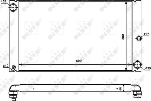 NRF 53725 - Радіатор, охолодження двигуна autocars.com.ua