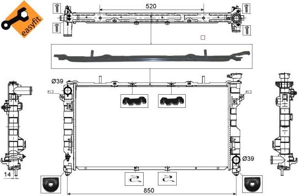 NRF 53734 - Радіатор, охолодження двигуна autocars.com.ua