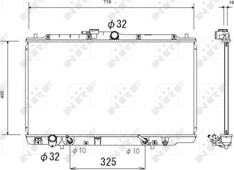 NRF 53744 - Радіатор, охолодження двигуна autocars.com.ua