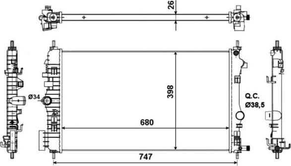 NRF 53776 - Радіатор, охолодження двигуна autocars.com.ua