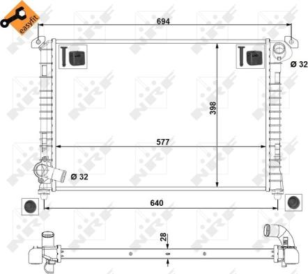 NRF 53807 - Радіатор, охолодження двигуна autocars.com.ua