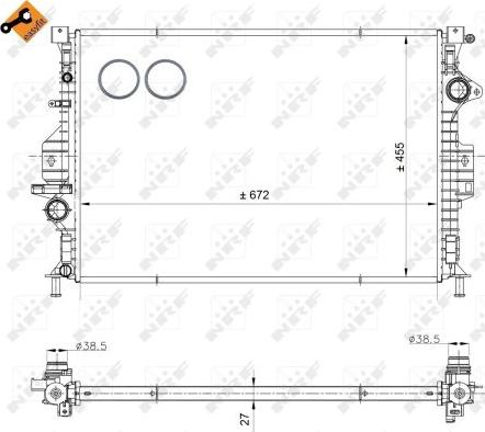 NRF 53811 - Радиатор, охлаждение двигателя avtokuzovplus.com.ua