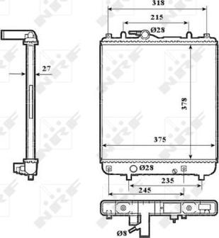 NRF 53825 - Радіатор, охолодження двигуна autocars.com.ua