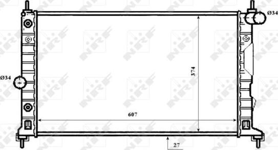 NRF 53844 - Радиатор, охлаждение двигателя avtokuzovplus.com.ua