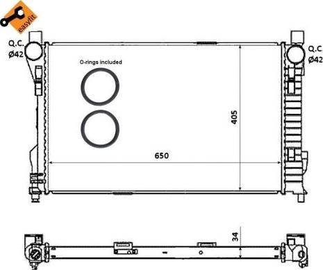 NRF 53854 - Радіатор, охолодження двигуна autocars.com.ua