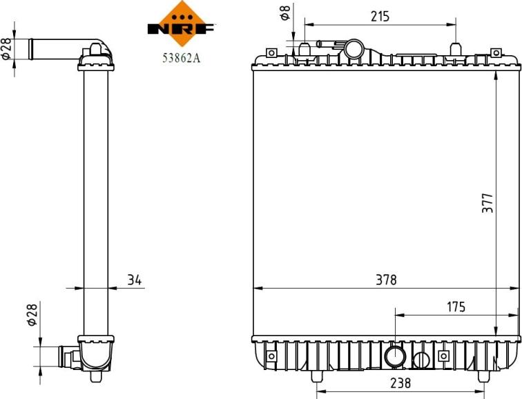 NRF 53862A - Радіатор, охолодження двигуна autocars.com.ua